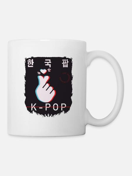 K-Pop Saranghae Aesthetic Korean... K-Pop - Tasse - Weiß