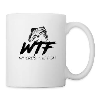 Wo Ist Der Fisch Fischer Angeln - Tasse - Weiß - Rechts