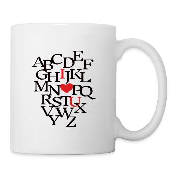 alphabet i love u - Mug - white - Right