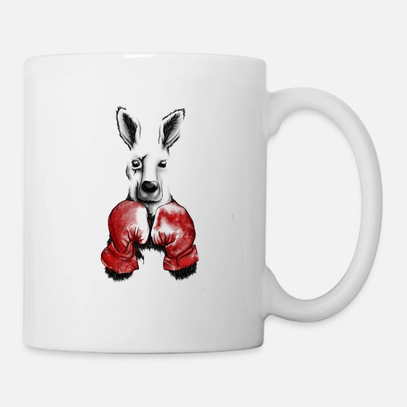 Känguru mit Boxhandschuhen - Tasse - Weiß