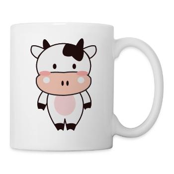 Vache veau bébé vaches taches de vache doux animaux - Mug blanc - blanc - Droite