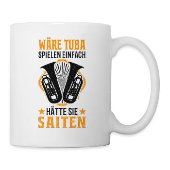 Tuba Blasorchester Tubaspieler Tubist Geschenk - Tasse - Weiß - Rechts