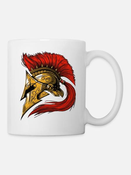 Spartaner Helm - Tasse - Weiß