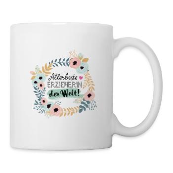 Allerbeste Erzieherin der Welt - Tasse - Weiß - Rechts