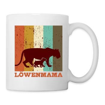 LÖWENMAMA Muttertag Mama Mami - Tasse - Weiß - Rechts
