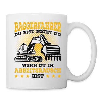 Baggerfahrer - Tasse - Weiß - Rechts