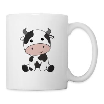 Vache veau bébé vaches taches de vache doux animaux - Mug blanc - blanc - Droite