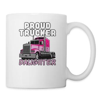 Camionneur fille camion routier routier chauffeur - Mug blanc - blanc - Droite