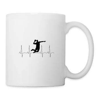 Heartbeat Handball battement de coeur Sport Hobby - Mug blanc - blanc - Droite
