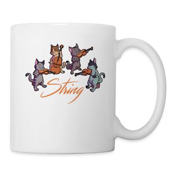 Chat de Purrtet de corde jouant le violon Cello Kitty Clas - Mug blanc - blanc - Droite