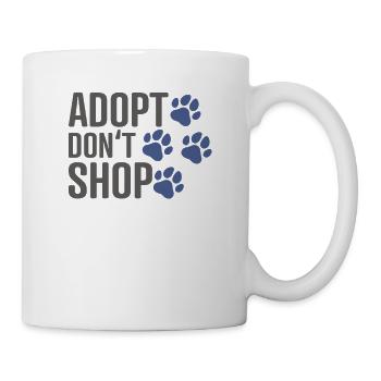 Adopt Don't Shop Shirt - Tierrettung - Haustier Pfoten - Tasse - Weiß - Rechts