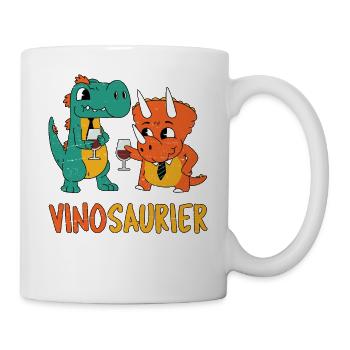 Vinosaurier - Lustiges Vino Saurier - Vino Dino - - Tasse - Weiß - Rechts
