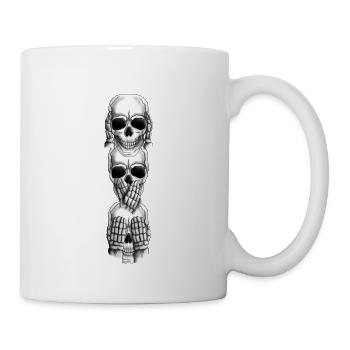 Crâne sens vertical - Mug blanc - blanc - Droite
