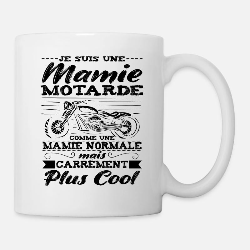 Mamie Motarde Humour Mamou Grand-Mère Motocyclette - Mug blanc - blanc