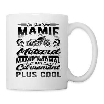 Mamie Motarde Humour Mamou Grand-Mère Motocyclette - Mug blanc - blanc - Droite