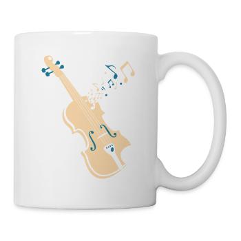 Violin Viola Cello Bass Artistic Music Sound Wave - Mug blanc - blanc - Droite