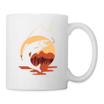 Salmon Fishing Nature Outdoor Hiking Camping - Tasse - Weiß - Rechts