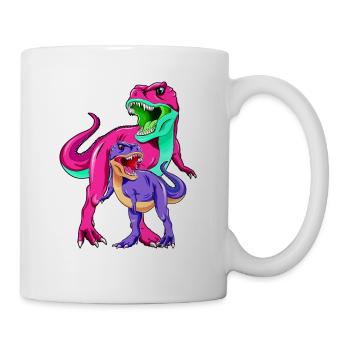 Mutter und Sohn Dino - Muttertag - Tasse - Weiß - Rechts