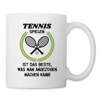 Perfekter Tennistrainer Spruch, Tennis Geschenk - Tasse - Weiß - Rechts