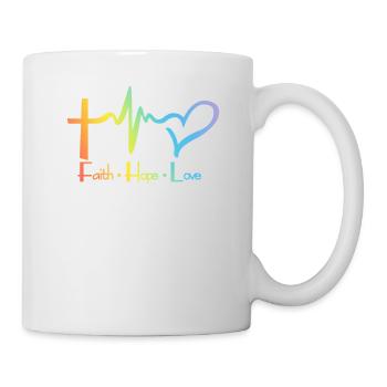 Faith Hope Love Motivation Lebensmoto Sort - Mug blanc - blanc - Droite