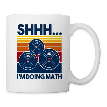 Shhh I'm Doing Math Vintage Funny Weightlifting - Mug - white - Right