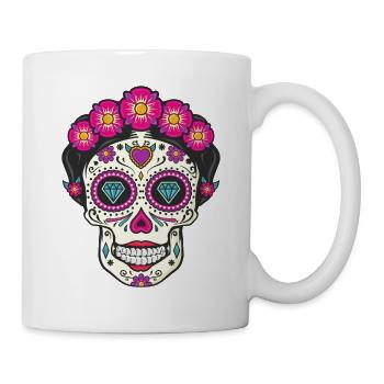 crane floral dia de los muertos - Mug blanc - blanc - Droite