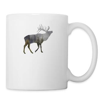 Hirsch Silhouette Jäger Jagd Outfit Hirschjagd - Tasse - Weiß - Rechts