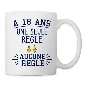 18 ans. Cadeau original anniversaire 18 ans. - Mug blanc - blanc - Droite