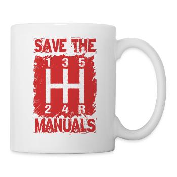 SAVE THE MANUALS KFZ Mechaniker Werkstatt Team - Tasse - Weiß - Rechts