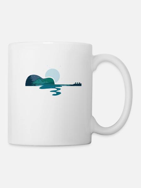 Guitar Lake Shadow Guitarist Lover Music - Tasse - Weiß