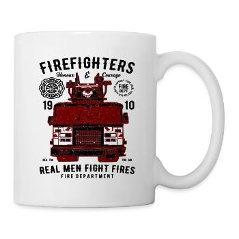 Feuerwehrleute Echte Männer bekämpfen Brände - Tasse - Weiß - Rechts