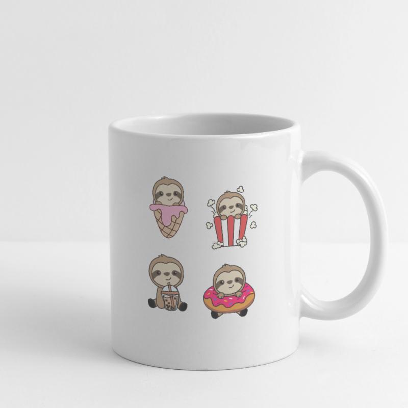 Sloth Candy Bubble Tea Popcorn Doughnut Sweet Mug