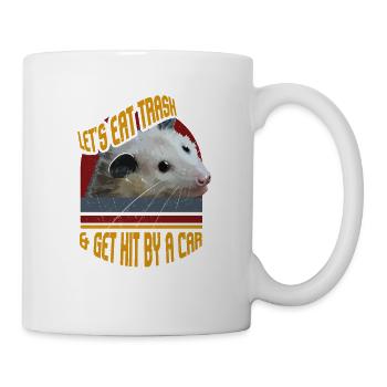 Lets Eat Trash & Get Hit By A Car Vintage Opossum - Mug - white - Right