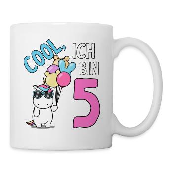 5. Geburtstag 5 Jahre Kindergeburtstag - Tasse - Weiß - Rechts