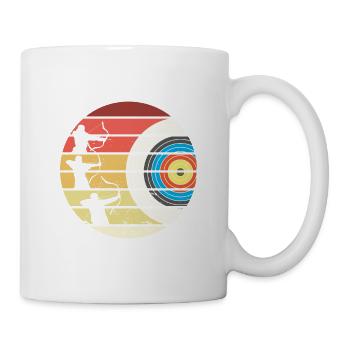 Archer tir à l’arc avec flèche et arc - Mug blanc - blanc - Droite