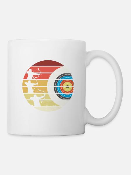 Archer tir à l’arc avec flèche et arc - Mug blanc - blanc