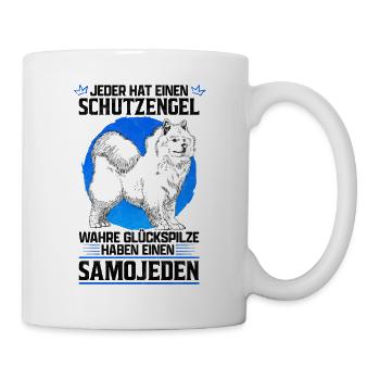 Glückspilze haben Samojeden Schlittenhund Spruch - Tasse - Weiß - Rechts