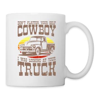 PICKUP TRUCK LUSTIG US Pickup Oldtimer US Car - Tasse - Weiß - Rechts
