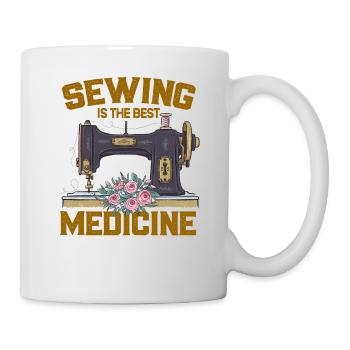 sewing is the best medicine Couture Couture - Mug blanc - blanc - Droite
