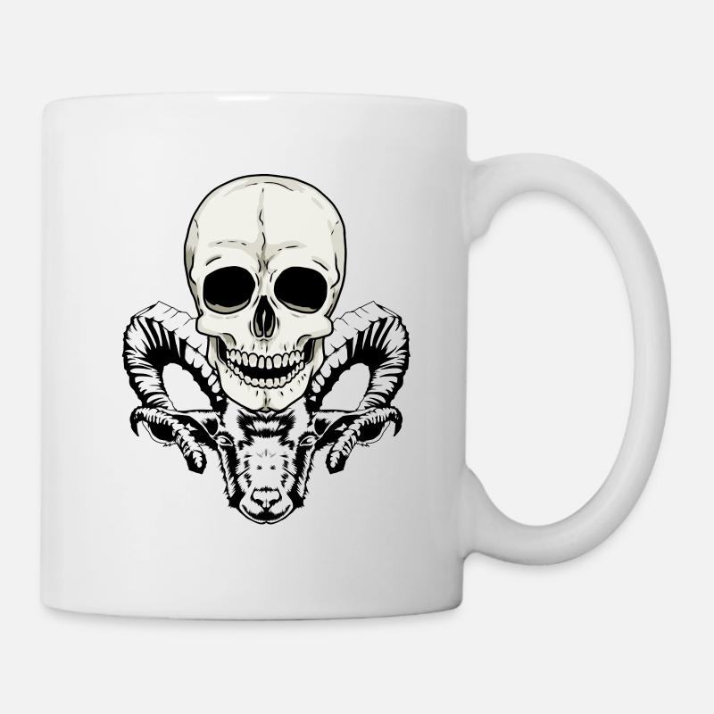 Horror Teufel Satan Dämon Totenkopf Halloween - Tasse - Weiß