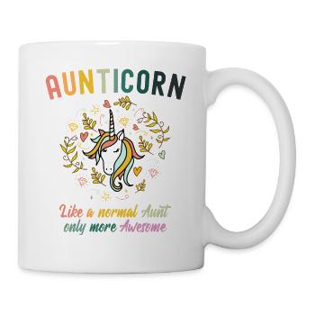 Aunticorn - Aunt Gift - Patentante - Unicorn - Mug - white - Right