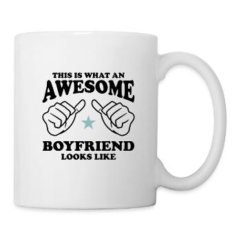 So sieht ein Awesome Boyfriend aus - Tasse - Weiß - Rechts