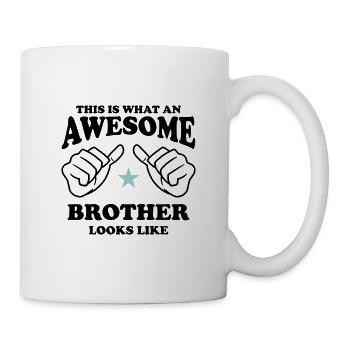 Voici à quoi ressemble un Awesome Brother - Mug blanc - blanc - Droite