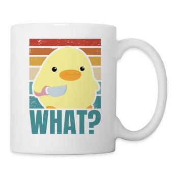 Duck with Knife Meme Chick Chicken Goose Was Retro Sun - Mug - white - Right