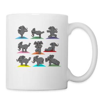 Yoga Pose Sport Elephant Funny Humorous Gift - Mug - white - Right