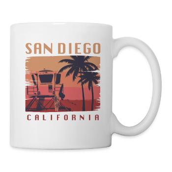 San Diego California Surfing - Mug - white - Right