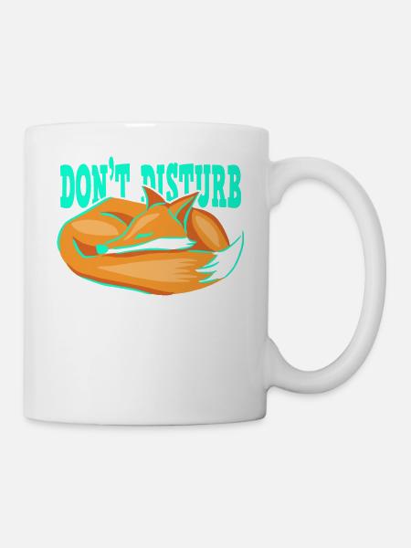 Fuchs Tier Bitte nicht stören schlafen - Tasse - Weiß