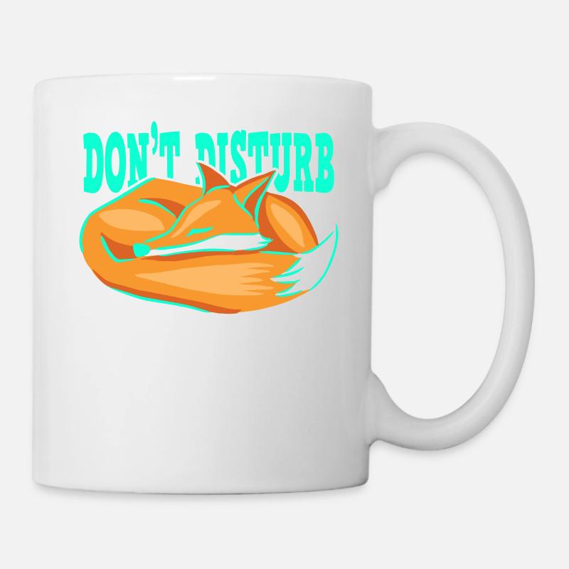 Fuchs Tier Bitte nicht stören schlafen - Tasse - Weiß
