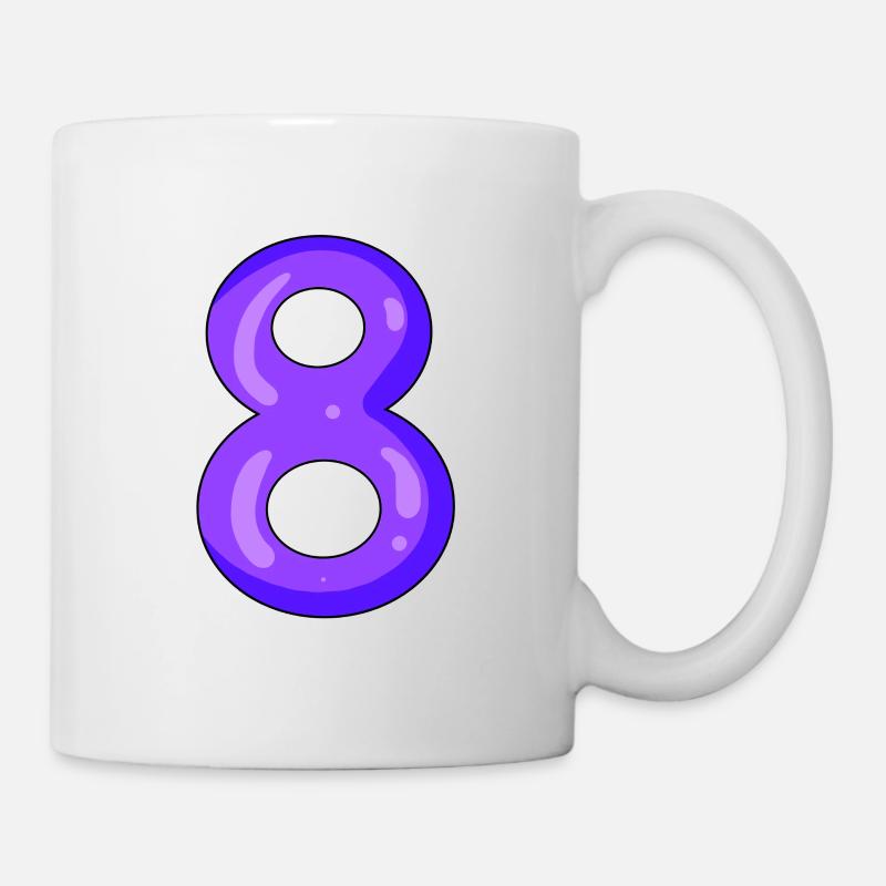 Zahl 8 - Tasse - Weiß