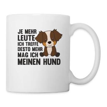 Hund Australian Sheperd mag keine Menschen - Tasse - Weiß - Rechts